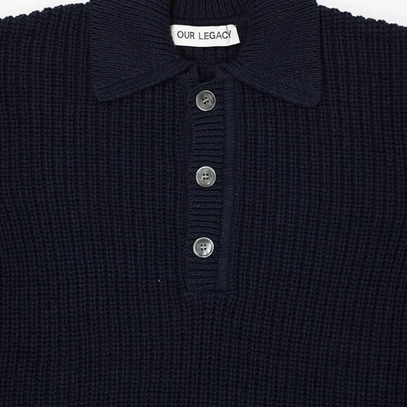 Our Legacy Big Piquet - Navy Chunky Cotton Rib - Picture 2 of 6